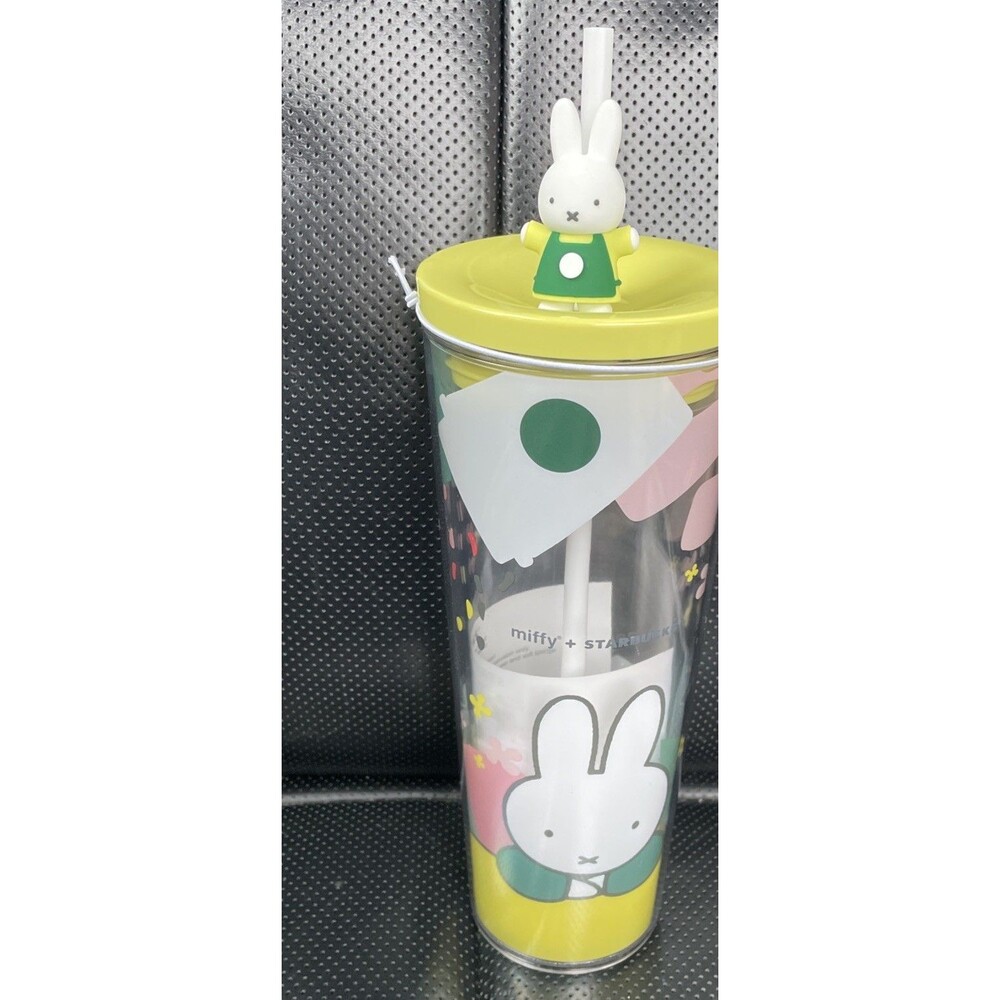 2026 Starbucks x Miffy Bunny Yellow Lid Cold Cup Tumbler with Straw